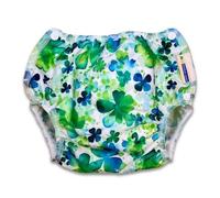 The Nappy Lady Mother-Ease Airflow Wrap, Waterproof Nappy Cover, Side-Popper Fastening, Floral Pattern (Lucky Clover, XXL)