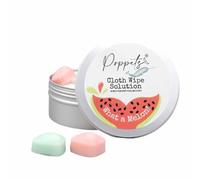 The Nappy Lady Poppets Natural Cloth Wipes Solution, 20/40 Pack, Baby-Safe, Shea Butter & Coconut Oil, Vegan-Friendly, Cruelty-Free, Made in England (20 pack, What A Melon)