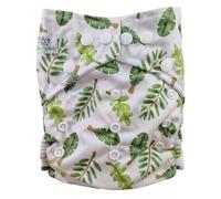 The Nappy Lady Thrive Poplar One Size Reusable Pocket Nappy, Athletic Wicking Jersey Lining, 10-35 lbs, 2 Absorbent Inserts (Lush Leaves)