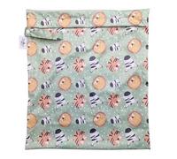 The Nappy Lady Thrive Wet Bag, Waterproof Storage for Nappies and Wet Items, Zip Closure, Essential Accessory for Cloth Nappies and eco Friendly households (Safari Animals, Medium)