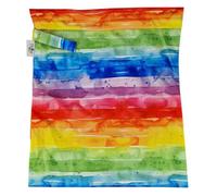The Nappy Lady Thrive Wet Bag, Waterproof Storage for Nappies and Wet Items, Zip Closure, Essential Accessory for Cloth Nappies and eco Friendly households (Rainbow Splashes, Medium)
