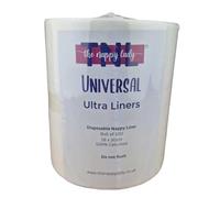 The Nappy Lady Universal Ultra Nappy Paper Liners, 100 Count, 16 x 30 cm, 100% Cellulose, Disposable, Washable When Wet