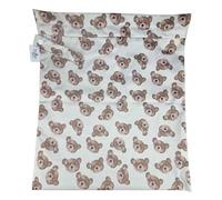 The Nappy Lady Wet Bag, Waterproof Storage for Nappies and Wet Items, Yellow Duck Print, Zip Closure (Little Bear Love, Medium)