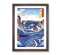 The Naruto Whirlpools By Utagawa Hiroshige Asian Japanese Framed Print | A3 Walnut Framed Wall Art | Ready to Hang | Asian Nature Picture | Living Room Bedroom Lounge Office