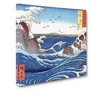 The Naruto Whirlpools by Utagawa Hiroshige Canvas Print | Gallery Wrapped 30mm Frame Wall Art | 20x20 inches | Ready to Hang | Asian Picture | Living Room Bedroom Lounge Office