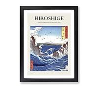 The Naruto Whirlpools By Utagawa Hiroshige Exhibition Museum Asian Japanese Framed Print | A2 Black Framed Wall Art | Ready to Hang | Asian Nature Picture | Living Room Bedroom Lounge Office