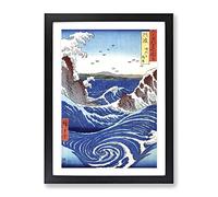 The Naruto Whirlpools By Utagawa Hiroshige Framed Wall Art Print A4 Black