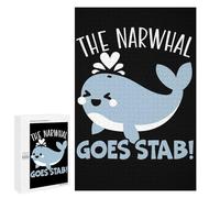The Narwhal Goes Stab: Winter Activity Gift, 1000 PCS Wooden Brain Teaser for Adults, with A Decorative Finished Picture