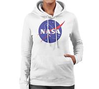 The NASA Women's Classic Insignia Hooded Sweatshirt, White, S