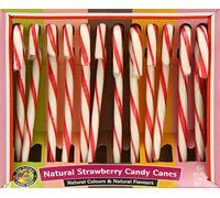 The Natural Candy Shop, Natural Strawberry Candy Canes - Christmas Candy Sticks, All Natural Colours and Flavours, Gluten Free Candy Cane - 170g, Red and White Candy Canes