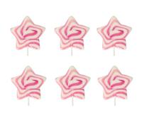 The Natural Candy Shop Swirl Star Lollipop - Strawberry Cheesecake (6 Pack)