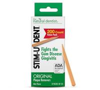 The Natural Dentist Stim-U-Dent Mint Dental Picks, Wooden Toothpicks for Food & Plaque Removal, Refreshing Mint Flavor, Travel-Friendly, 8 Packs of 25 Picks/Pack (200 Picks)