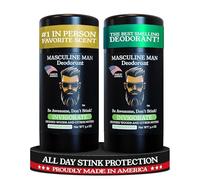 The natural deodorant with the best odour for men, without aluminium, high-quality ingredients, all-day protection against unpleasant odours, safe for the skin, pack of 2 (2 x 3.2 pieces)