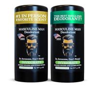 The natural deodorant with the best odour for men, without aluminium, high-quality ingredients, all-day protection against unpleasant odours, safe for the skin, pack of 2 (2 x 3.2 pieces)