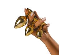 The Natural Love Company - Arnica - 3 Luxurious Weighted Metal Butt Plugs | Weighted Metal, Set of 3 Butt Plugs, Graduated Sizes, Elegant Design, Bath Body Safe, Easy to Clean, Plastic-Free Packaging