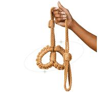 The Natural Love Company - Kanuka Handcuffs - Soft Handcuffs with Control Cord - Crafted with a Beautiful Natural Hemp Jute Hue - Soft Touch - Versatile Restraint
