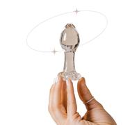 The Natural Love Company - Litsea - Classic Tear Drop Butt Plug - Elegant Flower Petal End - Borosilicate Glass - Bath & Body Safe