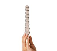 The Natural Love Company - Tansy Beaded - 8” Glass Beaded Dildo - 9 Perfect Beads - Ribbed for Extra Stimulation - Borosilicate Glass - Bath & Body Safe