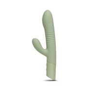 The Natural Love Company - Yarrow - Thrusting Rabbit Vibrating Dildo - 10 Rhythms - Plastic Free Packaging - 1+ hr Battery - Water Resistant & Body Safe