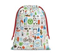 The Nature Wildlands Activities Pattern Drawstring Gift Bag Holiday Present Goody Bags For Xmas Party Reusable Storage Pouches