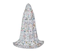 The Nature Wildlands Activities Pattern Hooded Cape For Teenagers Witch Vampire Cosplay Party Halloween Christmas Printed Long Cloak