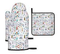 The Nature Wildlands Activities Pattern Oven Mitts And Pot Holders Sets Of 3 Oven Glove Kitchen Decor For Baking Cooking Bbq