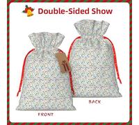 The Nature Wildlands Activities Pattern Print Gift Drawstring Bags Reusable Holiday Eco-Friendly Family Present Favors Sack