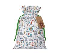 The Nature Wildlands Activities Pattern Printed Drawstring Gift Bags,Various Sizes, Bulk Plastic Packaging Bags