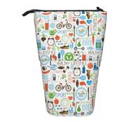 The Nature Wildlands Activities Pattern Vertical Retractable Pencil Case Stationery Box Adult Office Organizer Box