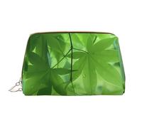 The Nature Zipper Closure Leather Portable Waterproof Cosmetic Bag for Home Travel to Organize Toiletries Sundries