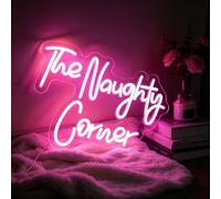 The Naughty Corner Neon Signs for Wall Decor Pink Neon Light Dimmable USB Powered LED Light Up Signs for Girls Room Home Bar Art Wall Decor Party Window Living Room Decor Birthday 15.7”X11.8”