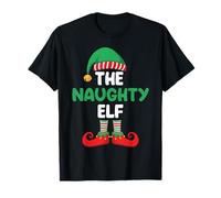 The Naughty Elf Shirt Funny Christmas Naughty or Nice Pajama T-Shirt