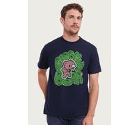 The Naughty Grizzly Green Bubble Text Anime T-Shirt Gloomy Bear Navy L