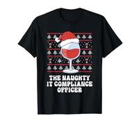 The Naughty IT Compliance Officer Funny Christmas T-Shirt