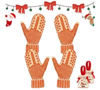 The Naughty List Mittens, Cozy Knit Hand Knitted Hidden Middle Finger Warm Retro Mittens of Winter Outings and Travel (2PCS)