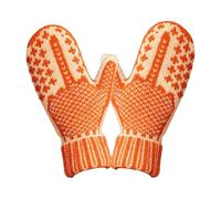 The Naughty List Mittens | Cozy Knit with a Hidden Attitude, Hand Knitted Hidden Middle Finger Winter Warm Mittens (Orange(1pack))
