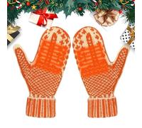 The Naughty List Mittens, Hand Knitted Hidden Middle Finger Mittens, Vintage Winter Warm Gloves for Women Men, Soft Comfortable Knitted Gloves for Outdoor Parties Commute