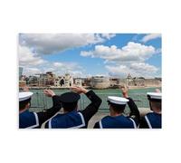 The Navy Returns to Portsmouth Poster Canvas Poster Bedroom Decor Landscape Office Room Decor Gift 08x12inch(20x30cm)