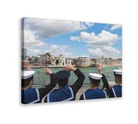 The Navy Returns to Portsmouth Poster Canvas Poster Bedroom Decor Landscape Office Room Decor Gift 20x30inch(50x75cm)