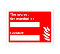The nearest fire marshal is located sign - Safety 8x12 Metal Tin Sign Garage Man Cave Wall Decor
