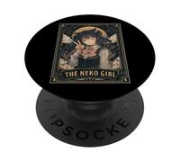 The Neko Girl Anime Manga Japanese Cat Girl Tarot Card PopSockets Adhesive PopGrip