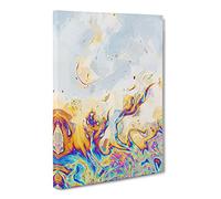 The Neon River Canvas Print | Gallery Wrapped 30mm Frame Wall Art | 20x14 inches | Ready to Hang | Abstract Landscape Picture | Living Room Bedroom Lounge Office