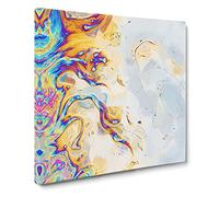 The Neon River Canvas Print | Gallery Wrapped 30mm Frame Wall Art | 20x20 inches | Ready to Hang | Abstract Landscape Picture | Living Room Bedroom Lounge Office