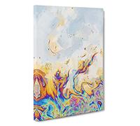 The Neon River Canvas Print | Gallery Wrapped 30mm Frame Wall Art | 30x20 inches | Ready to Hang | Abstract Landscape Picture | Living Room Bedroom Lounge Office