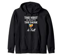 The Nest Is Empty The Drink Is Full Empty Nester Zip Hoodie