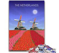 The Netherlands Windmill Jigsaw Puzzles for Adults Teenagers Jigsaws Puzzle, Stress Reliever Difficult Challenge for Home Decoration for 14+ 2000pcs (70x100cm)