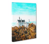 The Neuschwanstein Castle In Germany Canvas Print | Gallery Wrapped 30mm Frame Wall Art | 20x14 inches | Ready to Hang | Modern Cityscape Picture | Living Room Bedroom Lounge Office