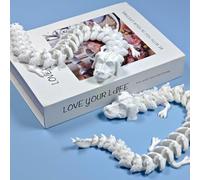 The Neverending Story Falkor The Luckdragon Statue - 15" White 3D-Printed Collectible - 80s Nostalgia Desk Decor, Fantasy Gift for Dad, Home & Office Display