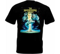 The Neverending Story Movie Poster Printed T-Shirt Mens Unisex Black Tees Size 4XL