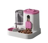 The new 2-in-1 cat food dispenser, integrated water and food feeder, and fully automatic water dispenser are easy to clean(Pink)